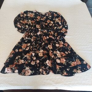 Inspired Hearts Black Floral Mini Dress